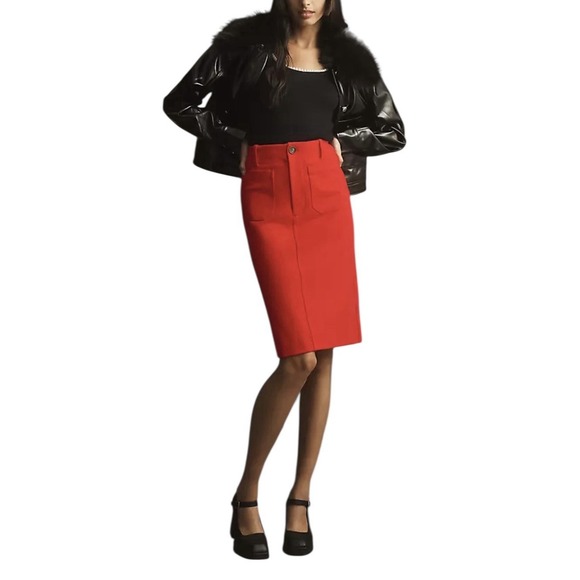 Anthropologie Maeve Dresses & Skirts - Anthropologie Maeve The Colette Skirt Women's XS Red Patch‎ Pockets Holiday